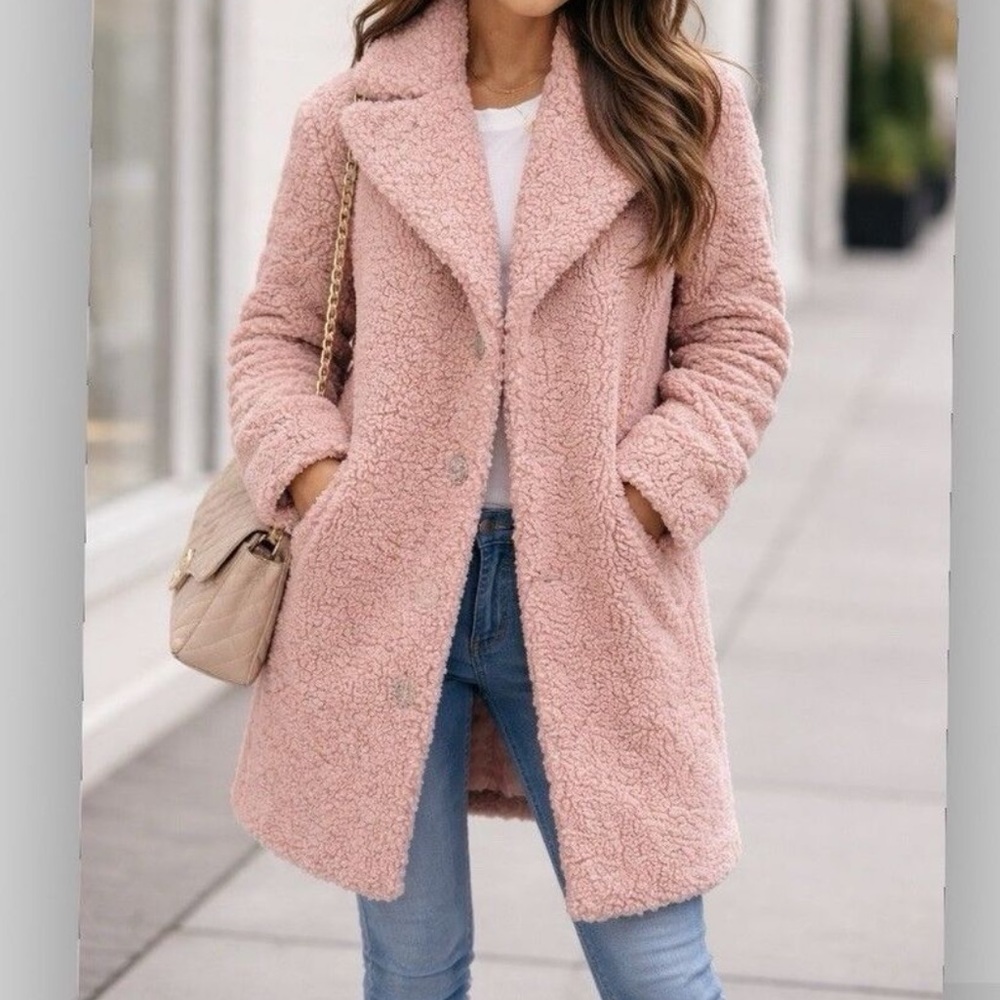 Rachel Parcell Teddy Faux Shearling Coat NWT